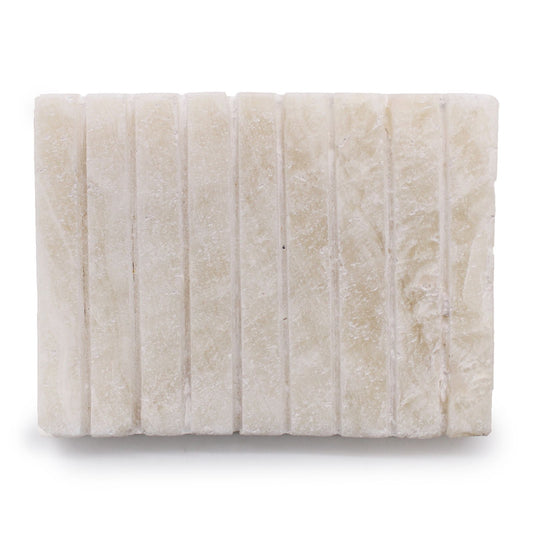 White Onxy Ridged Soap Dish